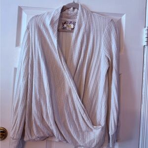 Maeve White Textured Cardigan